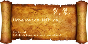 Urbanovics Nóra névjegykártya