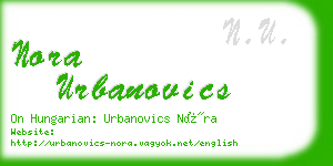 nora urbanovics business card